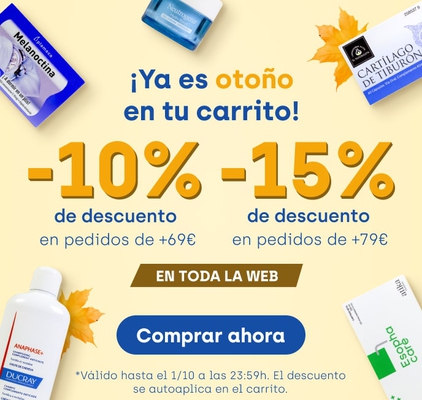 llega el otoño y con el los mejores descuentos en parafarmacia solo en welnia al mejor precio