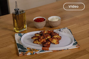 'Nuggets’ de pollo y calabaza en freidora de aire