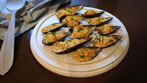 Mejillones rellenos al horno con ‘kimchi’