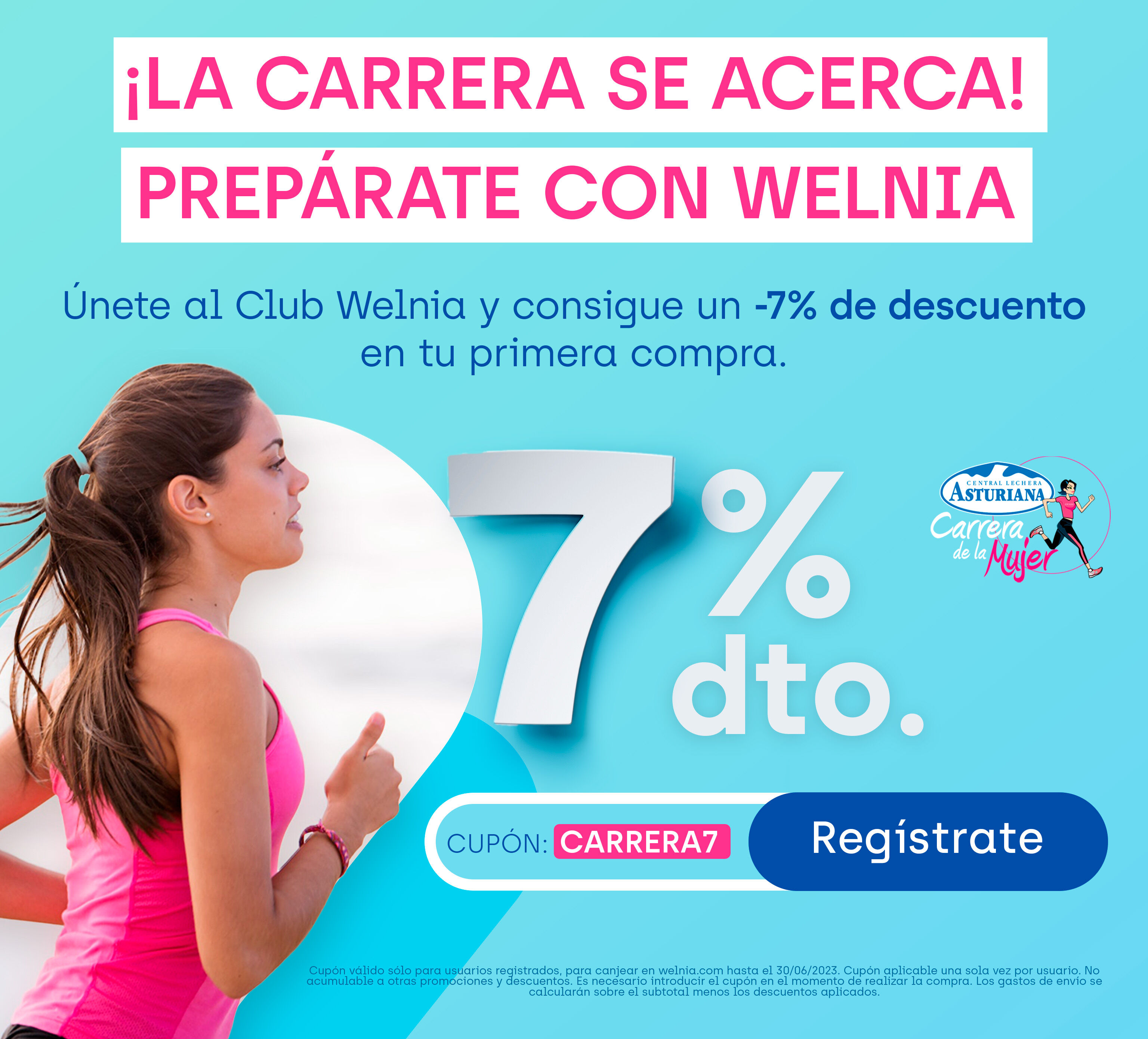 Carrera de la mujer con welnia