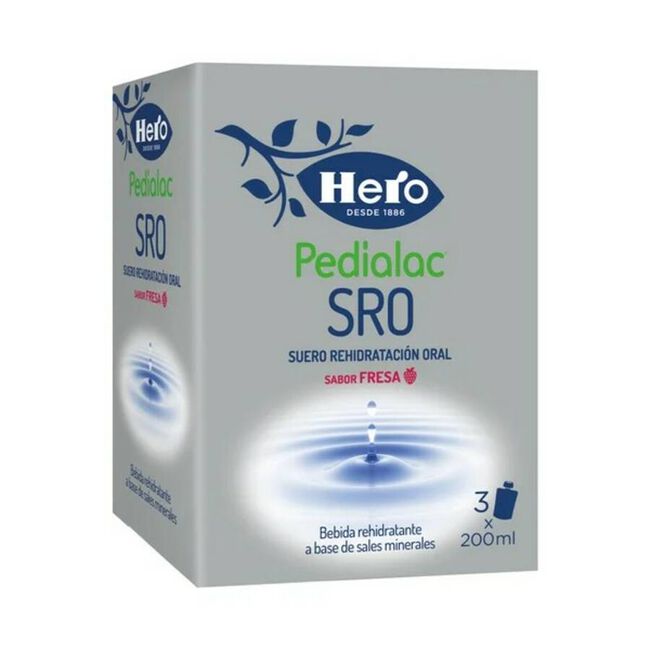 Hero Pedialac Suero Sabor Fresa, 3 x 200 ml