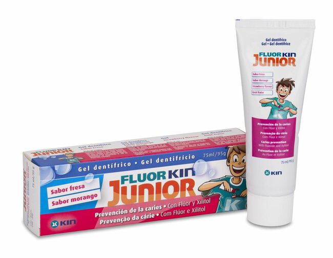 Fluor Kin Junior Gel Fresa, 75 ml