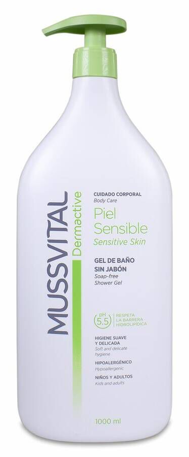 Mussvital Dermactive Gel de Baño Piel Sensible, 1 L