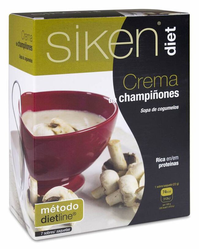 Siken Diet Crema de Champiñones, 7 Sobres