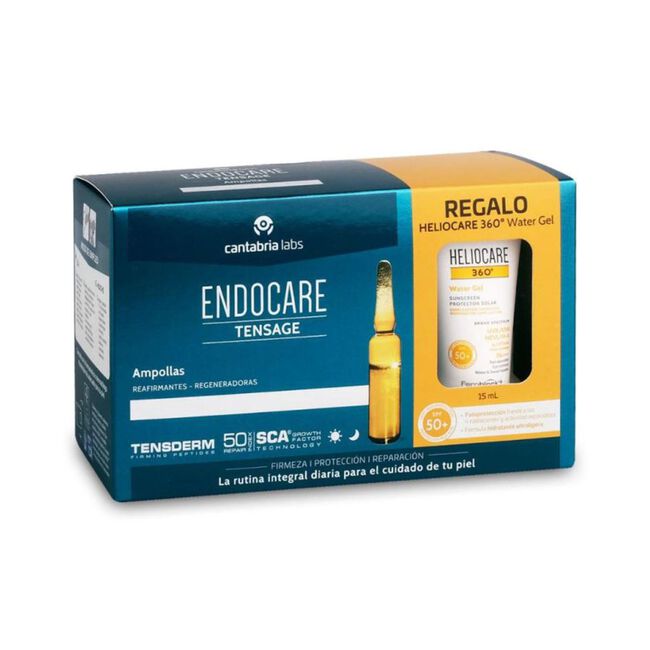 Pack Endocare Tensage Ampollas, 20 x 2 ml + Heliocare Water Gel, 15 ml