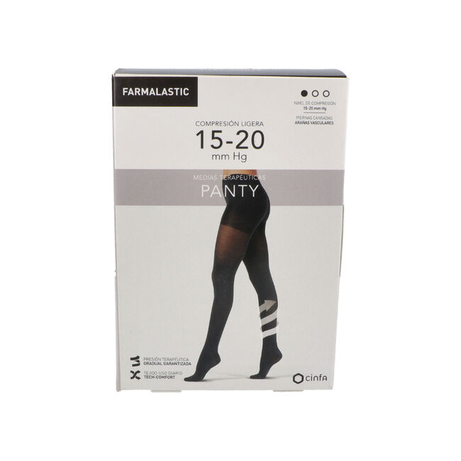 Cinfa Farmalastic Panty Compresión Ligera Talla XL Color Negro, 1 Unidad