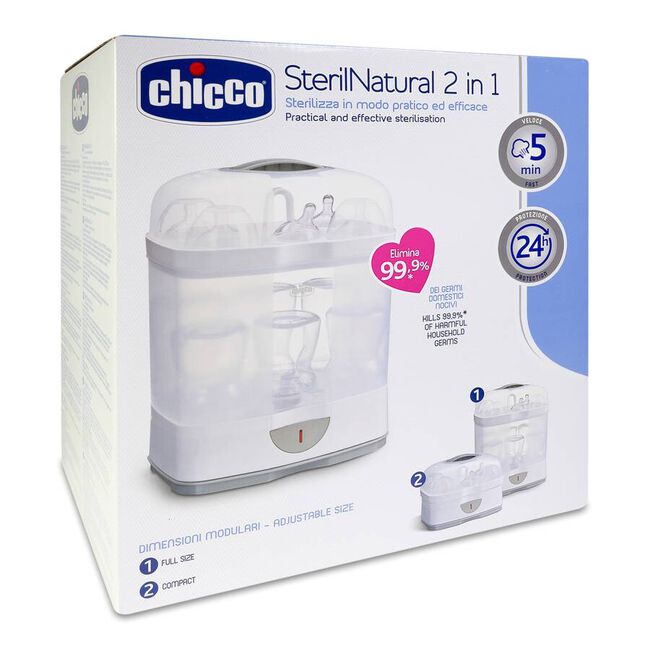 Chicco Esterilizador SterilNatural 2 en 1, 1 Unidad