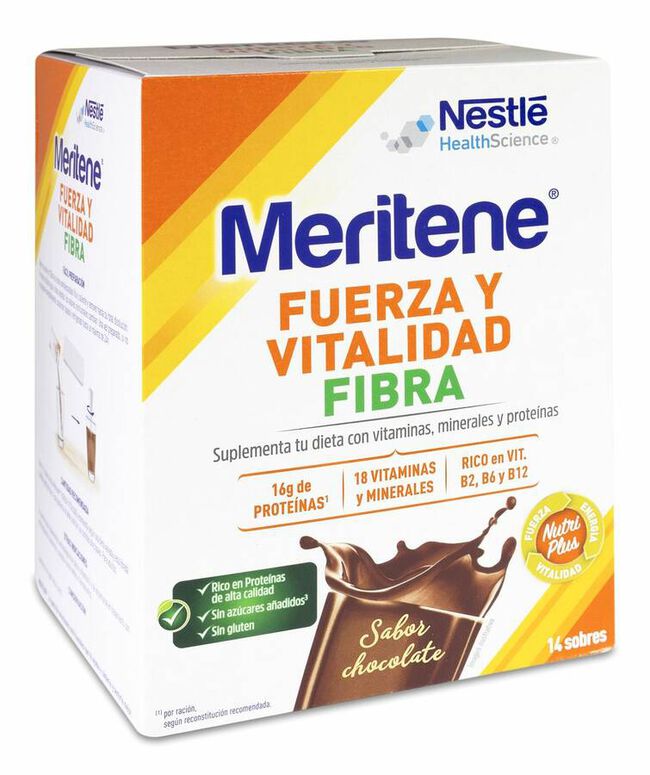 Meritene Fibra Batido Chocolate, 14 Sobres