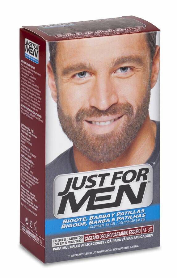 Just For Men Gel Colorante Bigote Y Barba Tono Castaño Oscuro, 30ml