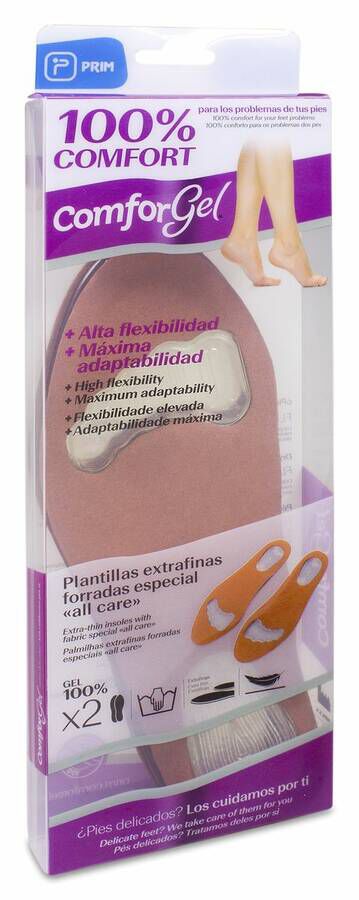 imagen de Prim Plantilla Extrafina Forrada de Gel All Care Talla S, 1 Par