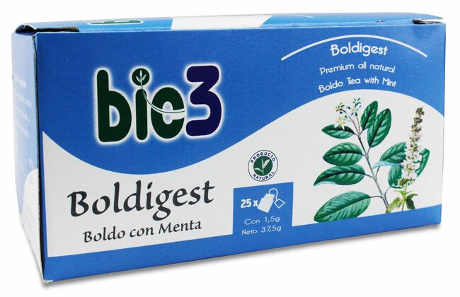 Bie3 Boldigest - Boldo con Menta, 25 Uds