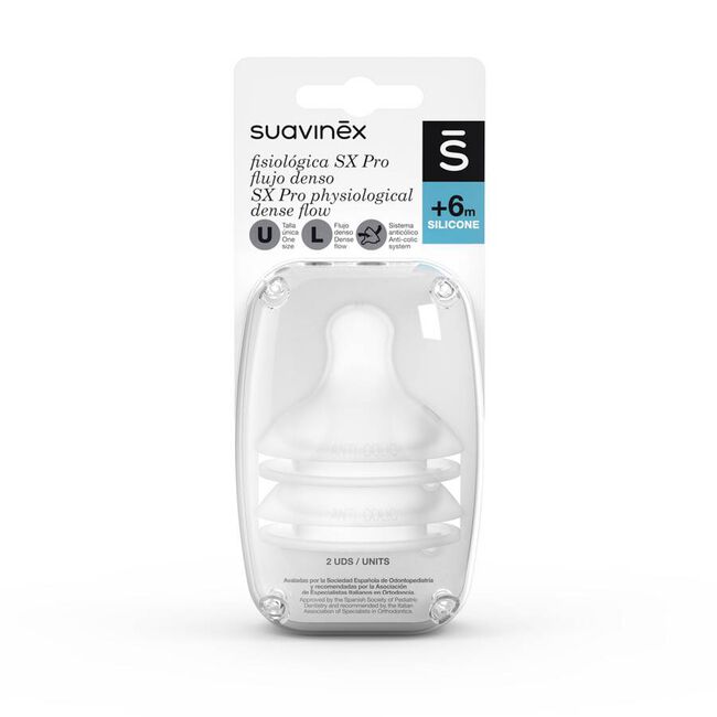 Suavinex Tetina Silicona Fisiológica Flujo L, 2 uds