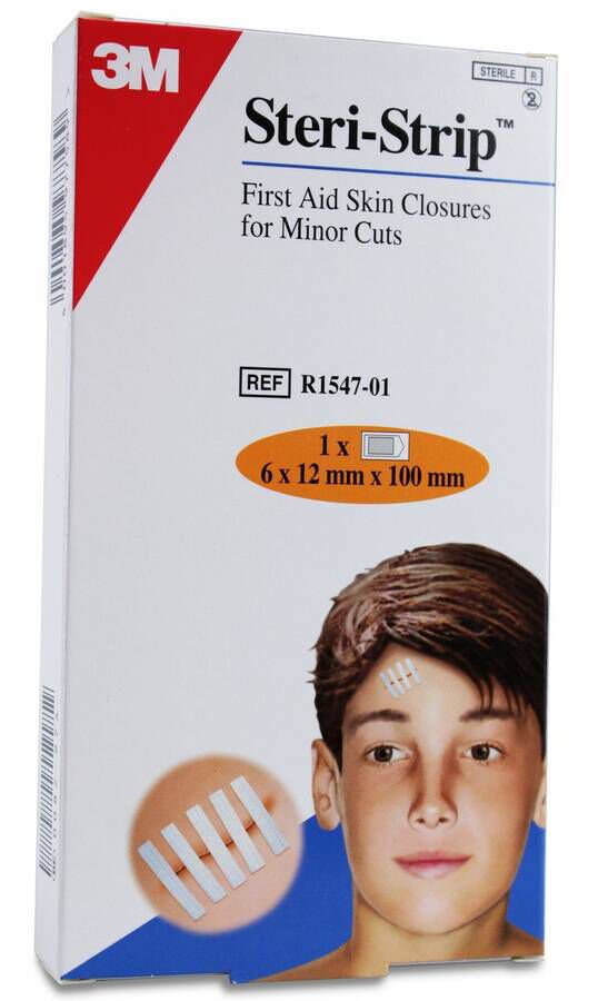 3M Steri-Strip Lot De 5 Fermetures Renforcées 12 Mm X 100 Mm - Pansement Adhésif Pour Plaies, Suture Cutanée - 6