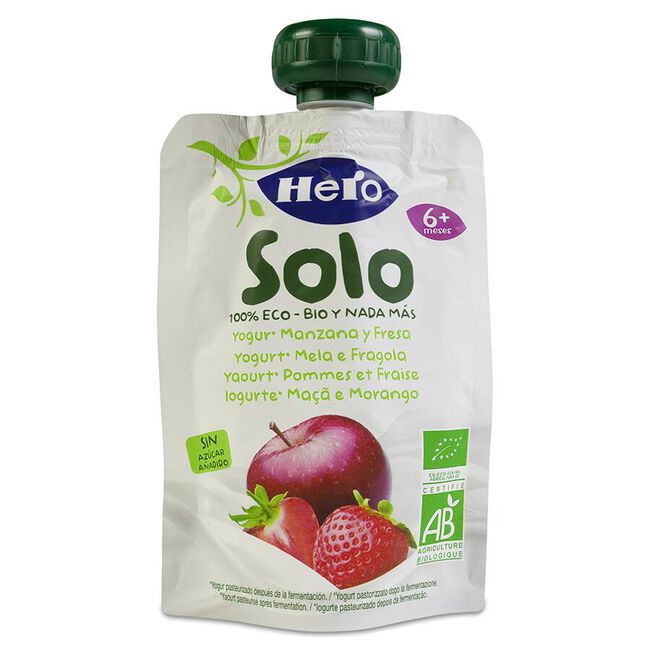 Pack Hero Baby Solo Bolsita Ecológica Yogur, Manzana y Fresa, 18 Unidades