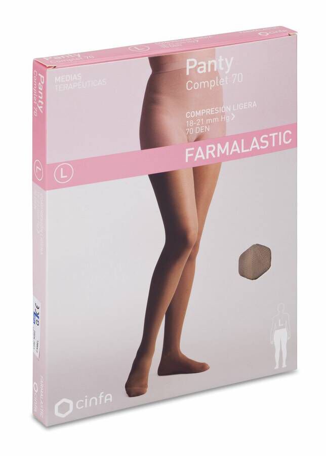 Farmalastic Panty Complet 70 de Compresión Ligera Camel Talla L, 1 Ud
