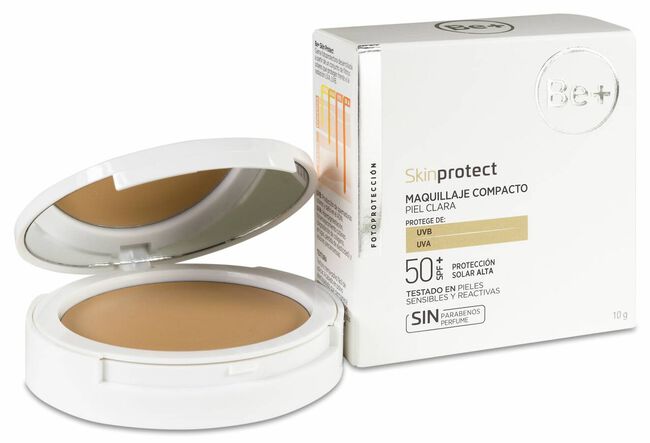 Be+ Skin Protect Maquillaje Compacto SPF 50+ Piel Clara, 10 g