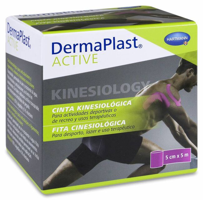 DermaPlast Active Cinta Kinesiológica Magenta 5 m, 1 Ud