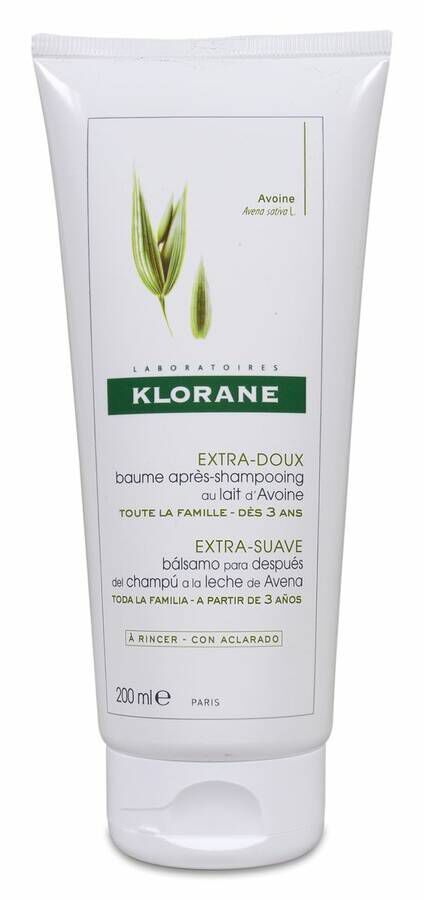 Klorane Bálsamo Acondicionador a la Leche de Avena, 200 ml