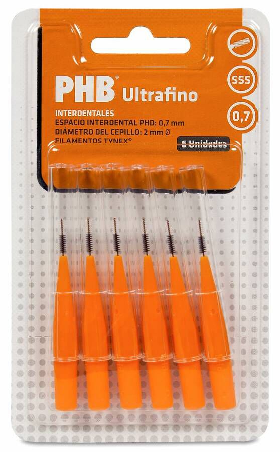 PHB Cepillo Interdental Ultrafino, 6 Uds