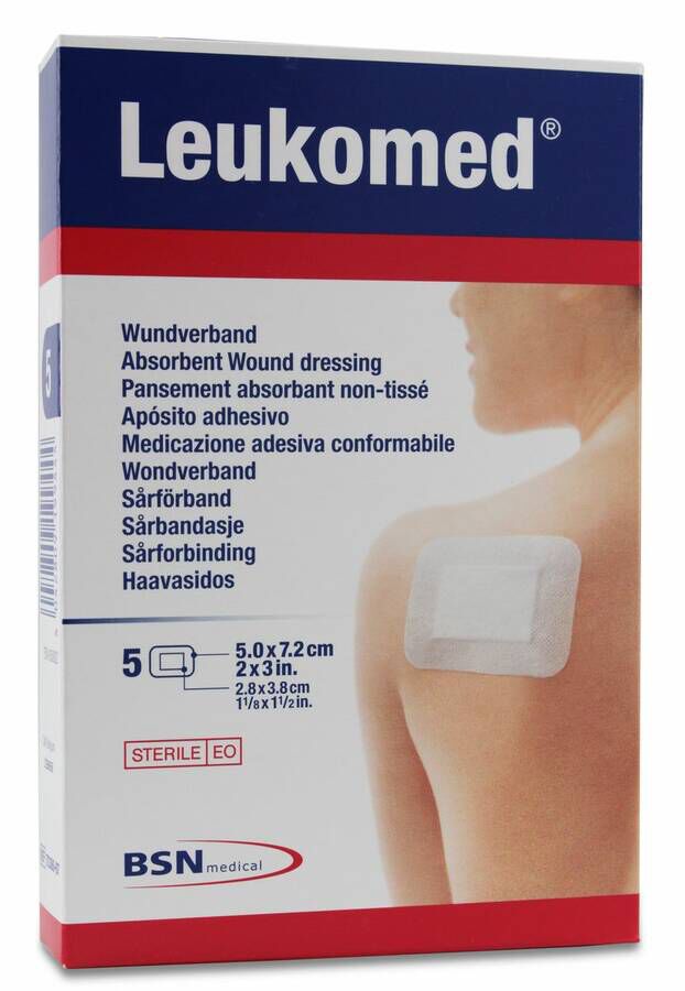 Leukomed Apósito Postoperatorio 5 cm x 7,2 cm, 5 Uds
