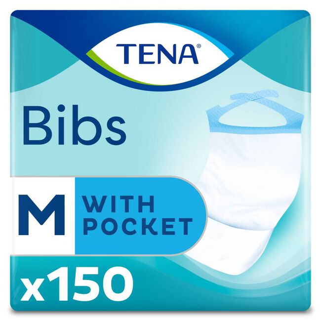 Tena Bib Babero Adulto Desechable Talla M, 150 Uds