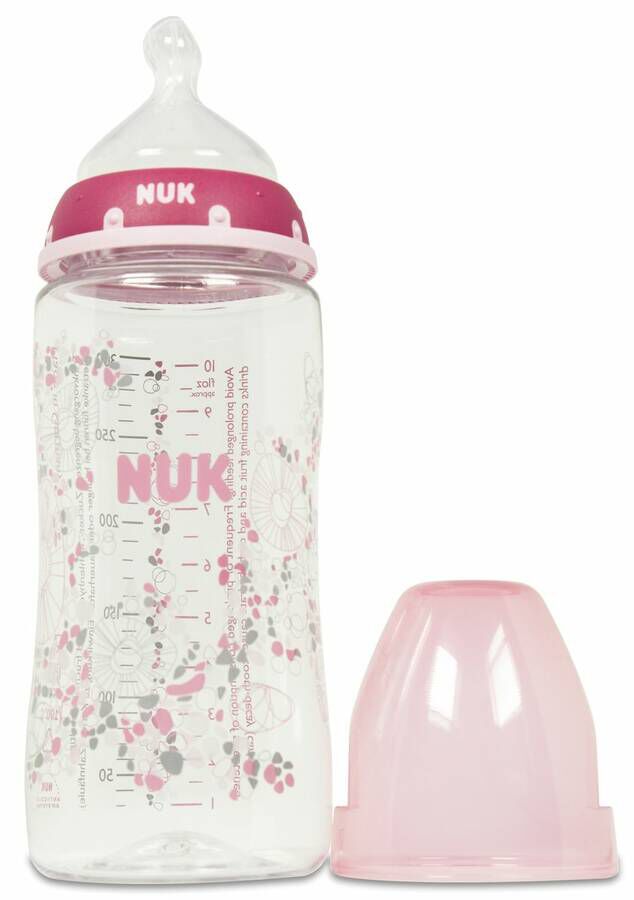 NUK Biberón FC+ PA Silicona 1M 0-6 Meses, 300 ml