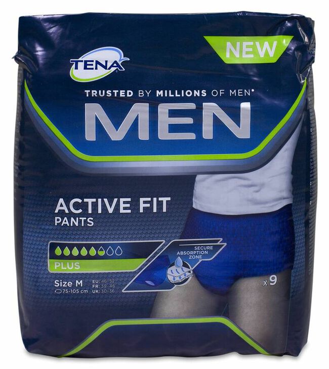 Tena Men Pants Active Fit Talla M, 9 Uds