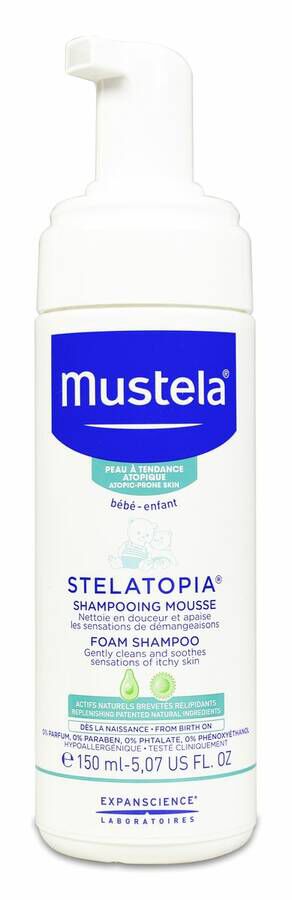 Mustela Stelatopia Champú Mousse, 150 ml