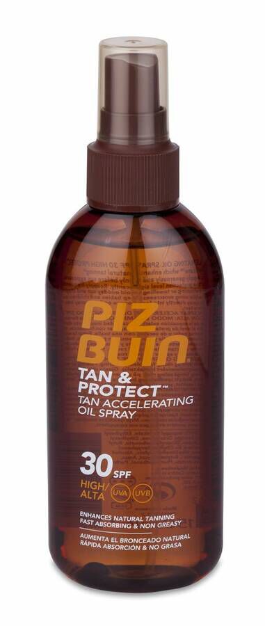 Piz Buin Tan & Protect Aceite en Spray Acelerador del Bronceado SPF 30, 150 ml