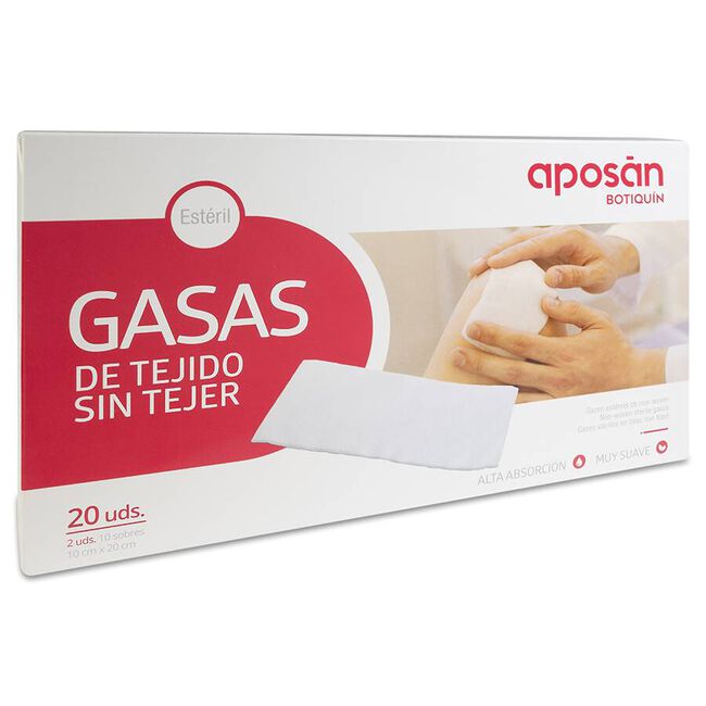 Aposán Gasas Tejido Sin Tejer 10x20 cm, 20 Uds