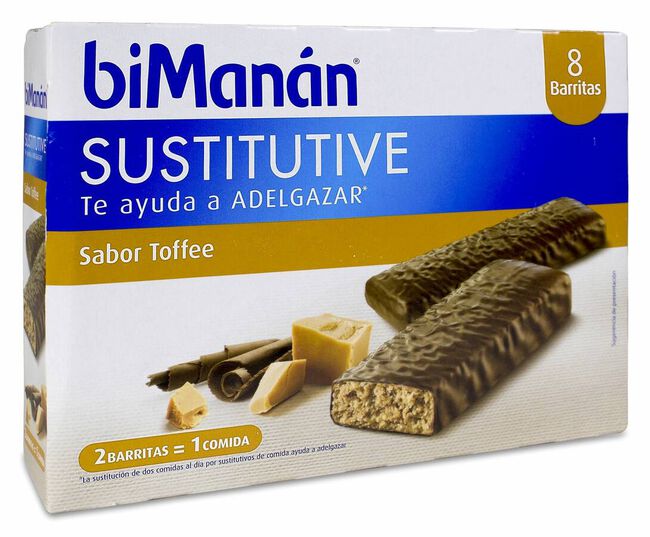 biManán BeSLIM Barritas Sabor Toffee Caramelo, 10 Barritas