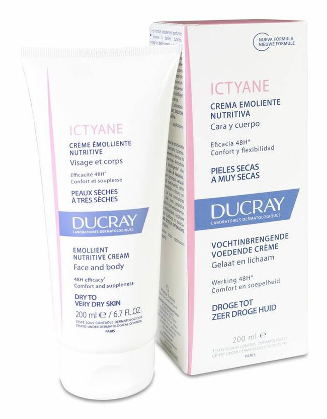 Ducray Ictyane Crema Emoliente Nutritiva, 200 ml