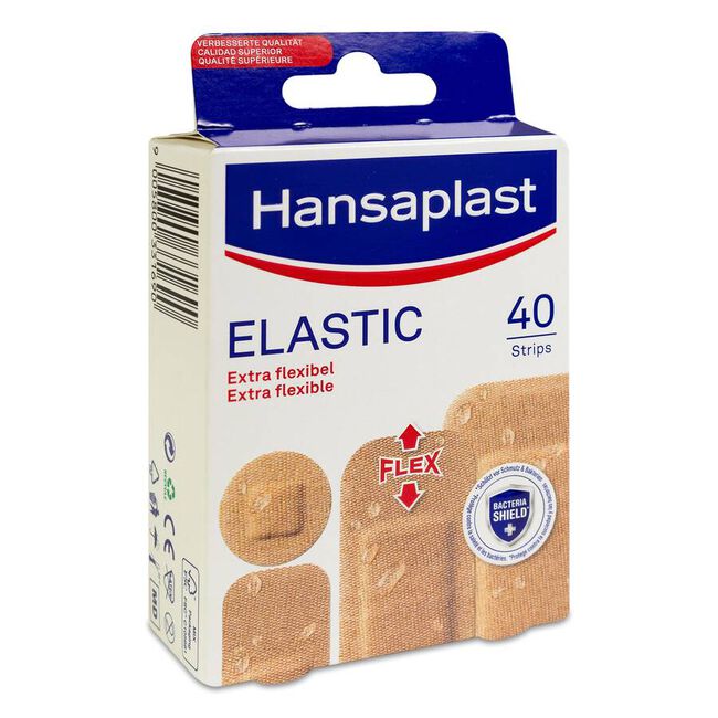 Hansplast Elastic Apósitos Surtido Diferentes Tamaños, 40 uds