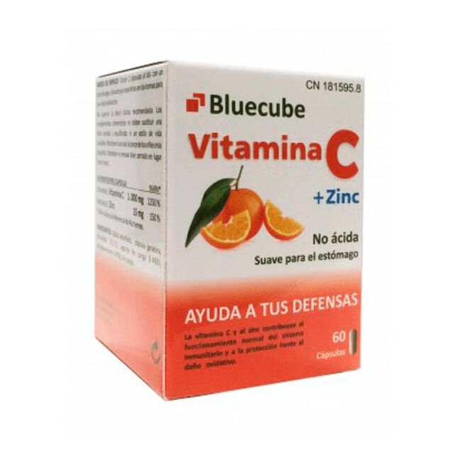 Bluecube Vitamina C + Zinc, 60 cápsulas