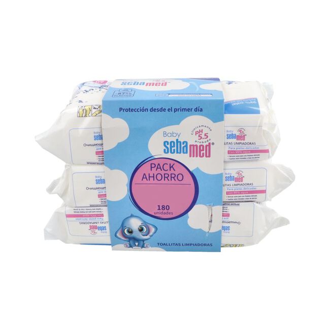 Pack Sebamed Baby Toallitas, 3 x 60 Toallitas