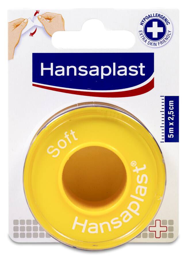 Hansaplast Esparadrapo Suave, 5 m x 2,5 cm