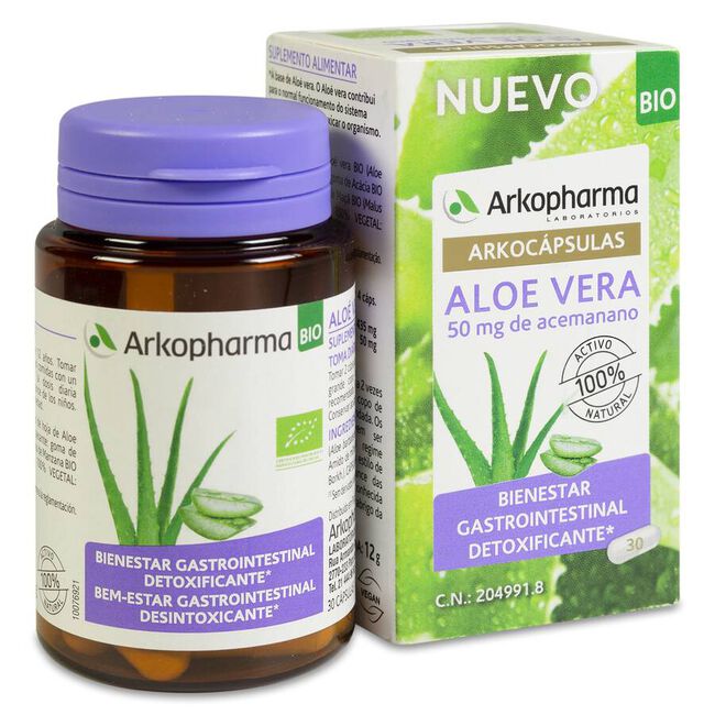 Arkopharma Arkocápsulas Aloe Vera BIO, 30 Cápsulas