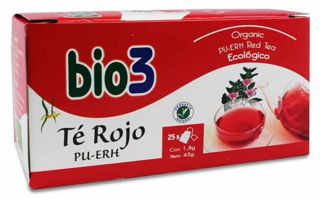 Bio3 Té Rojo Pu-erh, 25 Bolsas