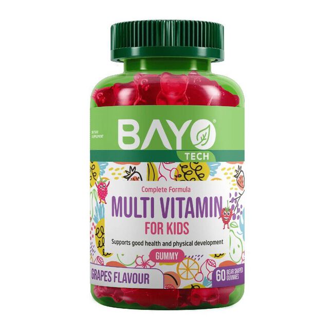 Bayo Tech Multivitaminas Niños Sabor Uvas, 60 Gominolas