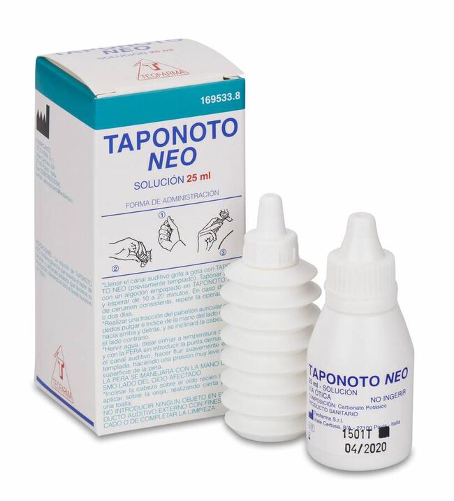 Taponoto Neo Solución Limpieza Oído, 25 ml