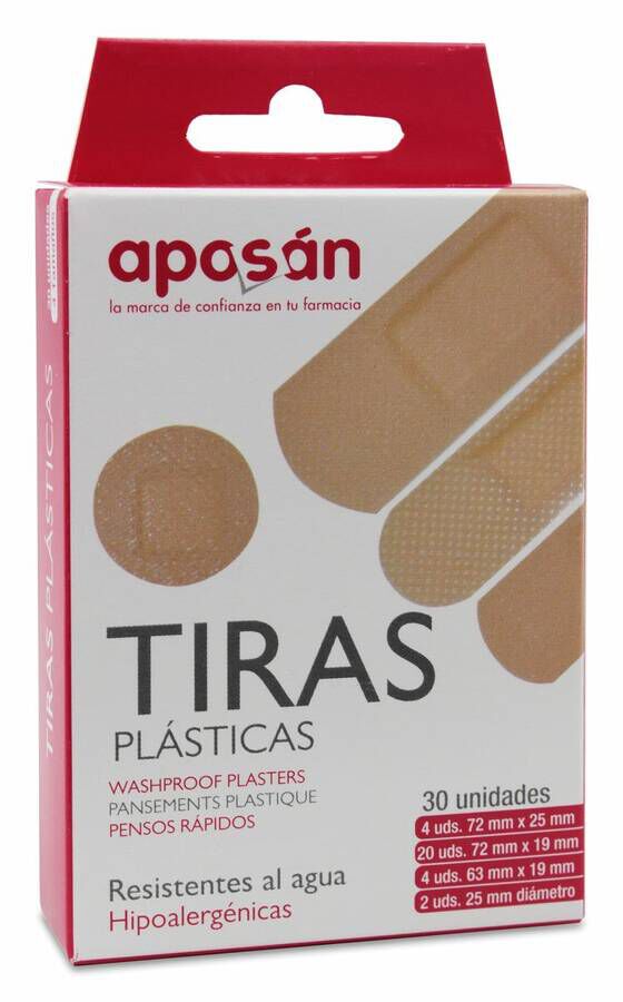 Aposán Tiras Plásticas 4 Tamaños, 30 Uds
