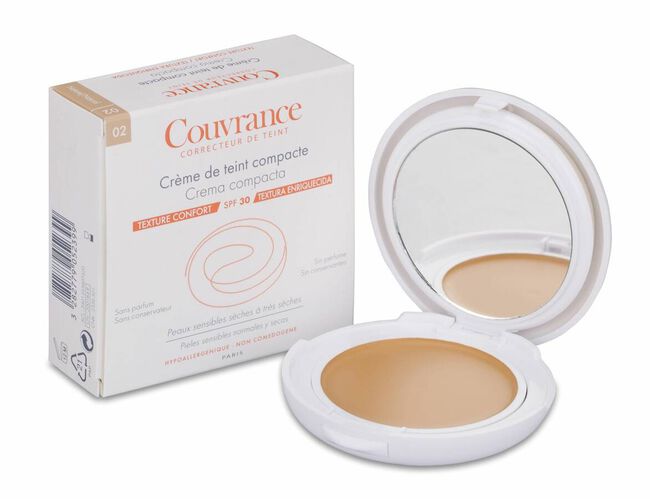 Avène Couvrance Confort Crema Compacta Tono 2 Natural SPF 30, 9,5 g
