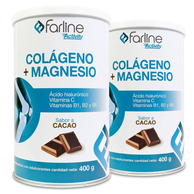 Duplo Farline Colágeno + Magnesio Cacao, 2 x 400 g