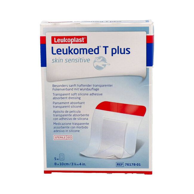 Leukomed T Plus Piel Sensible 8 x 10 cm, 5 unidades