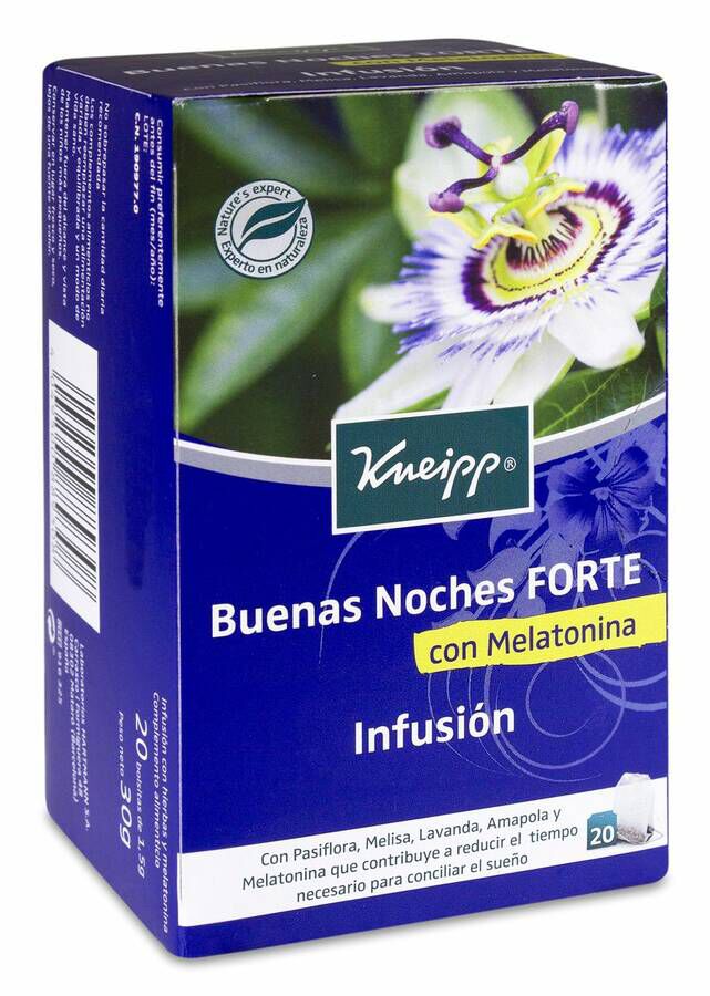 Kneipp Infusión Buenas Noches Forte con Melatonina, 20 Uds