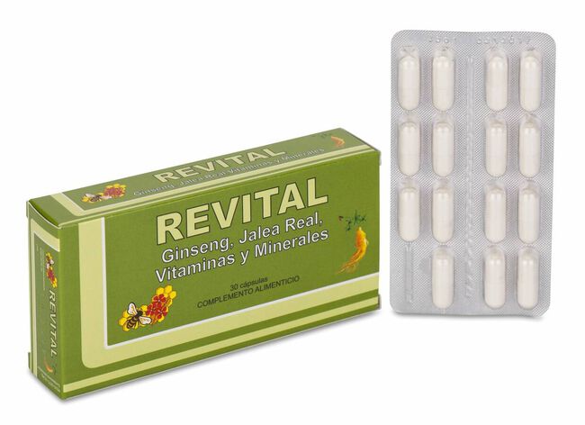 Revital Ginseng, Jalea Real, Vitaminas y Minerales, 30 Cápsulas
