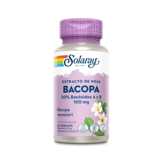 Solaray Bacopa 100 mg, 60 cápsulas vegetales