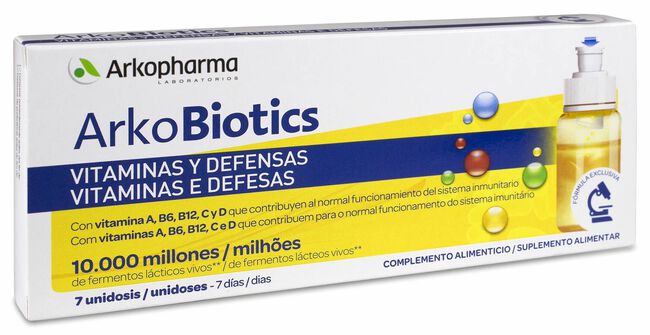 Arkopharma Arkobiotics Vitaminas y Defensas Adultos, 7 Ampollas