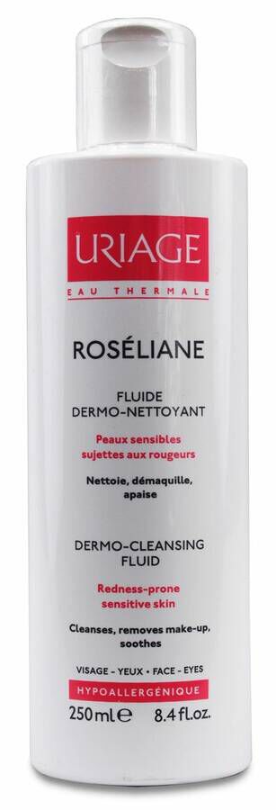 Uriage Roséliane Piel Sensible Fluido Dermolimpiador, 250 ml