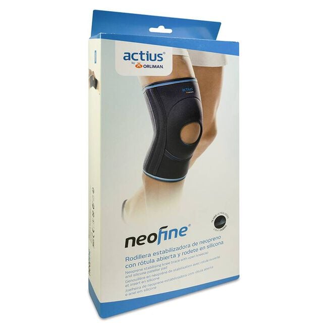 Orliman Neofine Rodillera Estabilizadora de Neopreno con Rótula Abierta y Rodete en Silicona ACN805 Talla 3, 1 Unidad